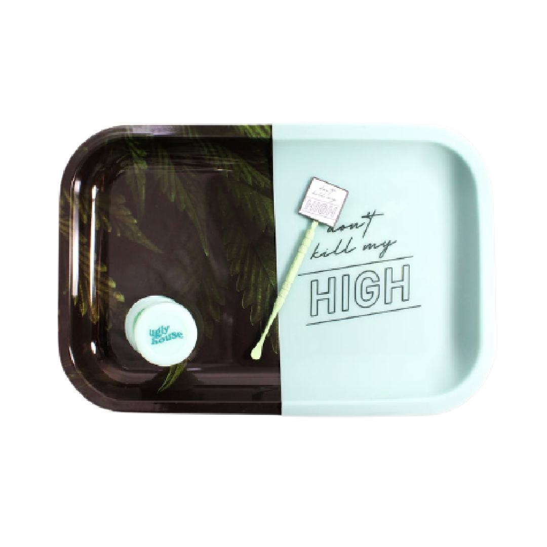 Ugly House Glow In The Dark Don't Kill My Vibe Rolling Trays Dab Kit Bundle