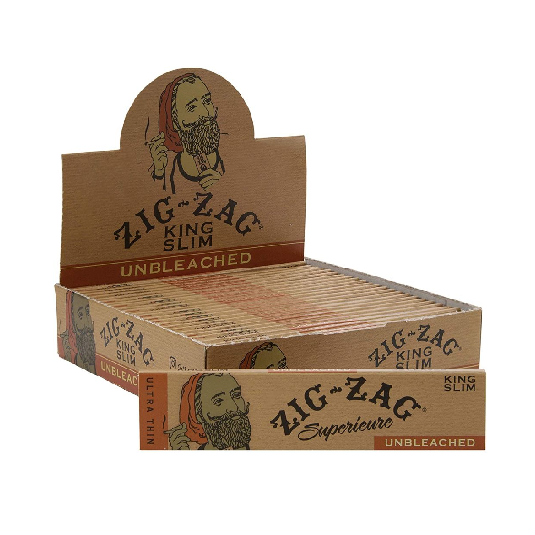 Zig Zag Unbleached Brown Rolling Papers King Slim
