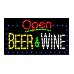 Open Beer & Wine LED Sign