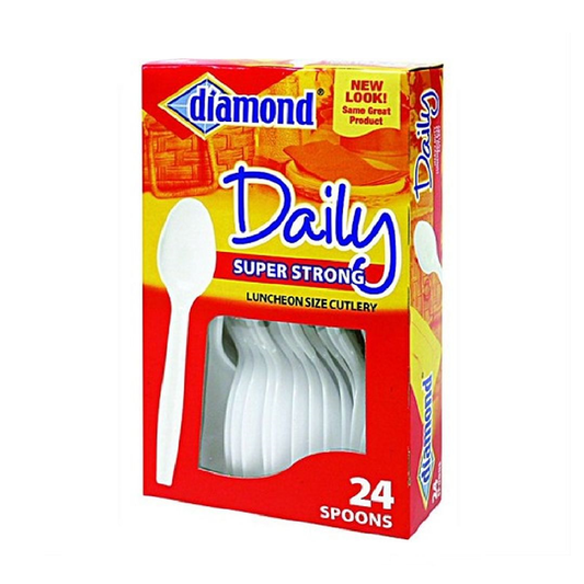 Diamond Plastic Spoons (24 Spoons)