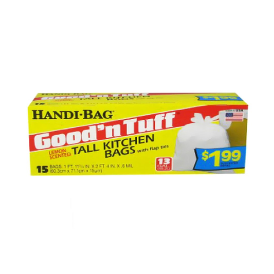 Good Sense Flap Tie Trash Bags with Lemon Scent - 13 Gal