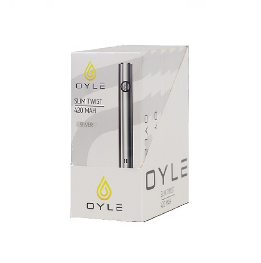 OYLE Gunmetal & Silver Slim Twist Batteries 420 mAH