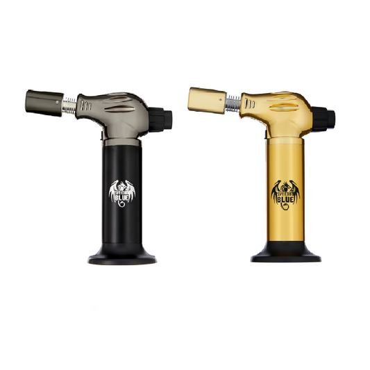 Special Blue Black & Gold Flamethrower Torches 7"