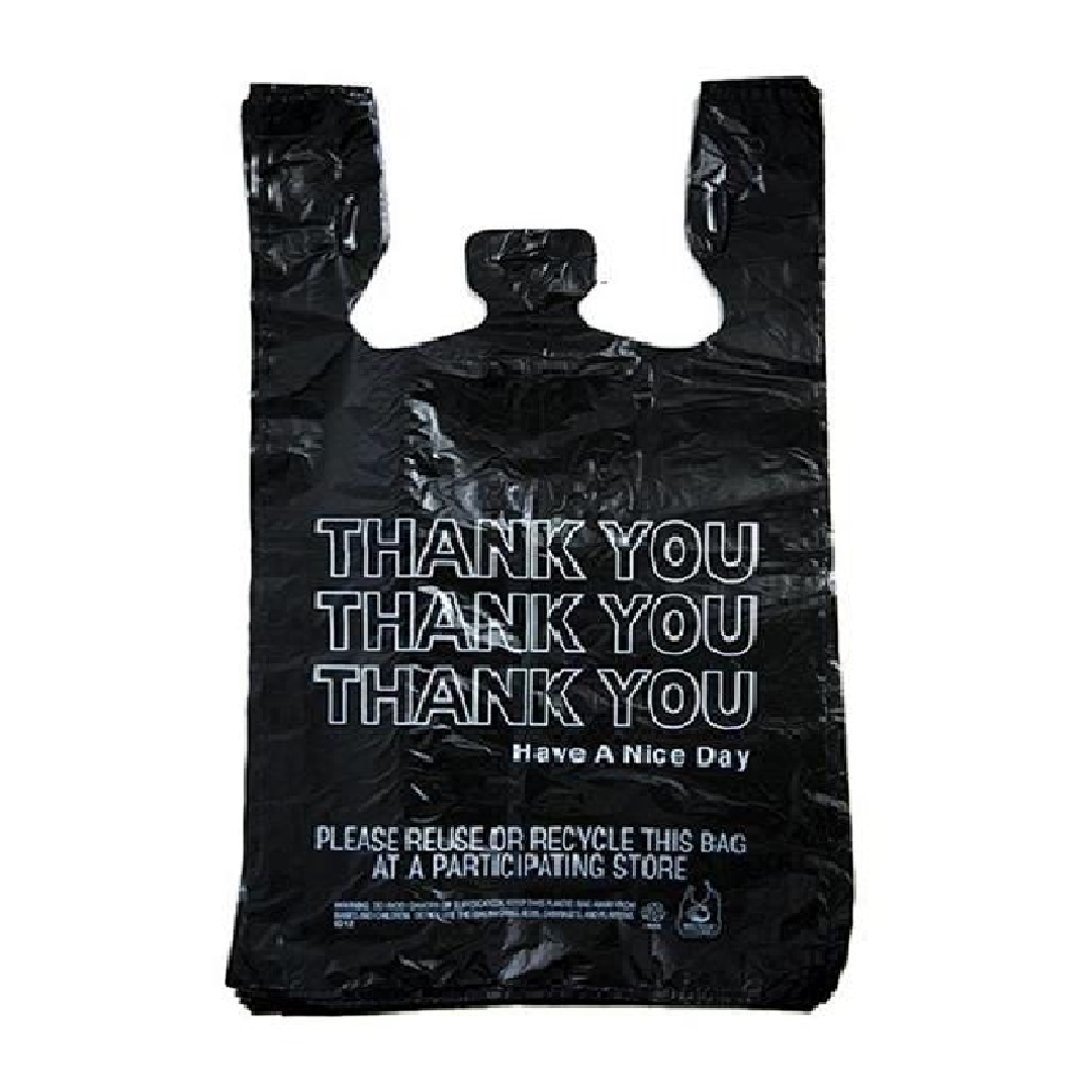 Thank You Shopping Bags Black