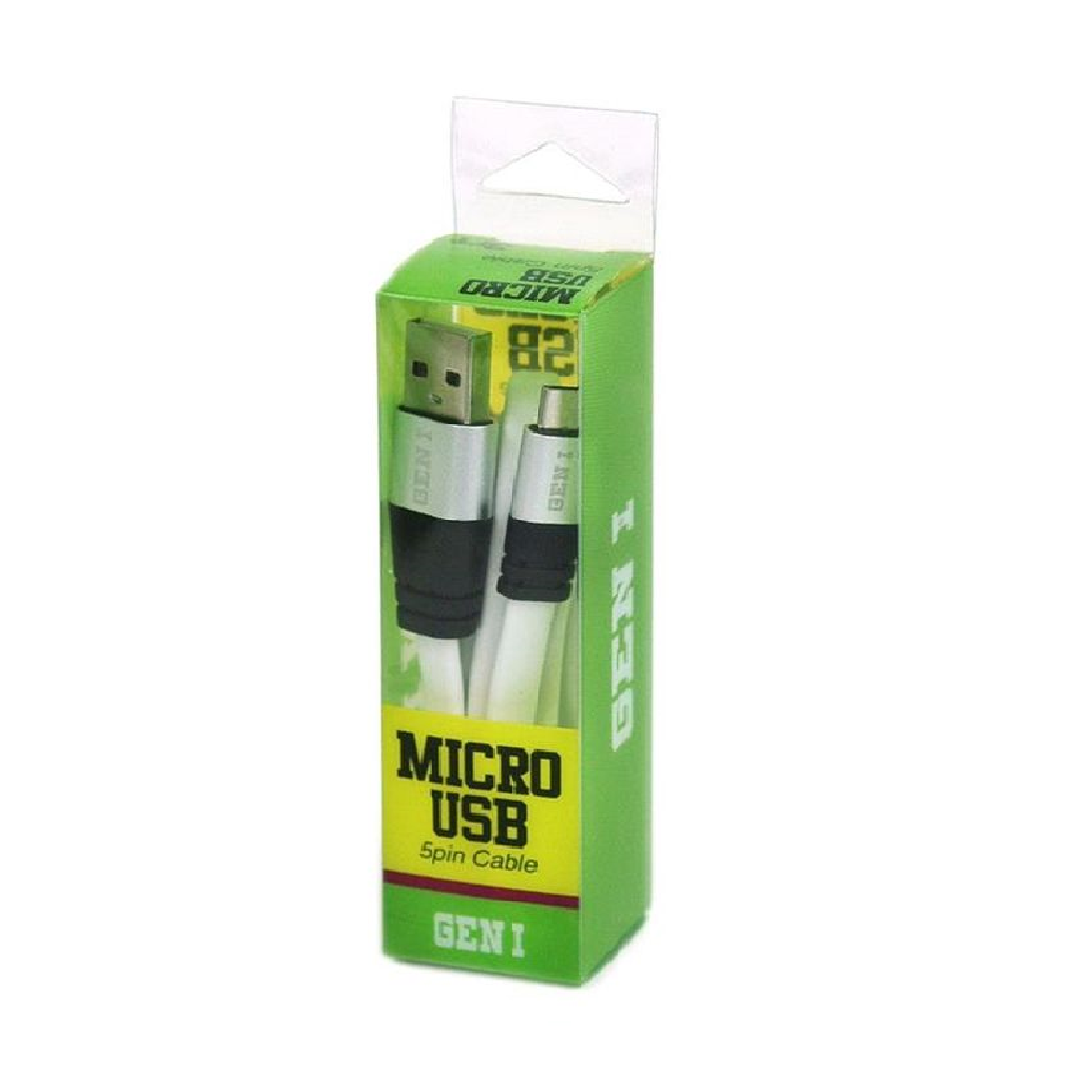 Gen1 5 Pin White Micro USB Cable 3FT